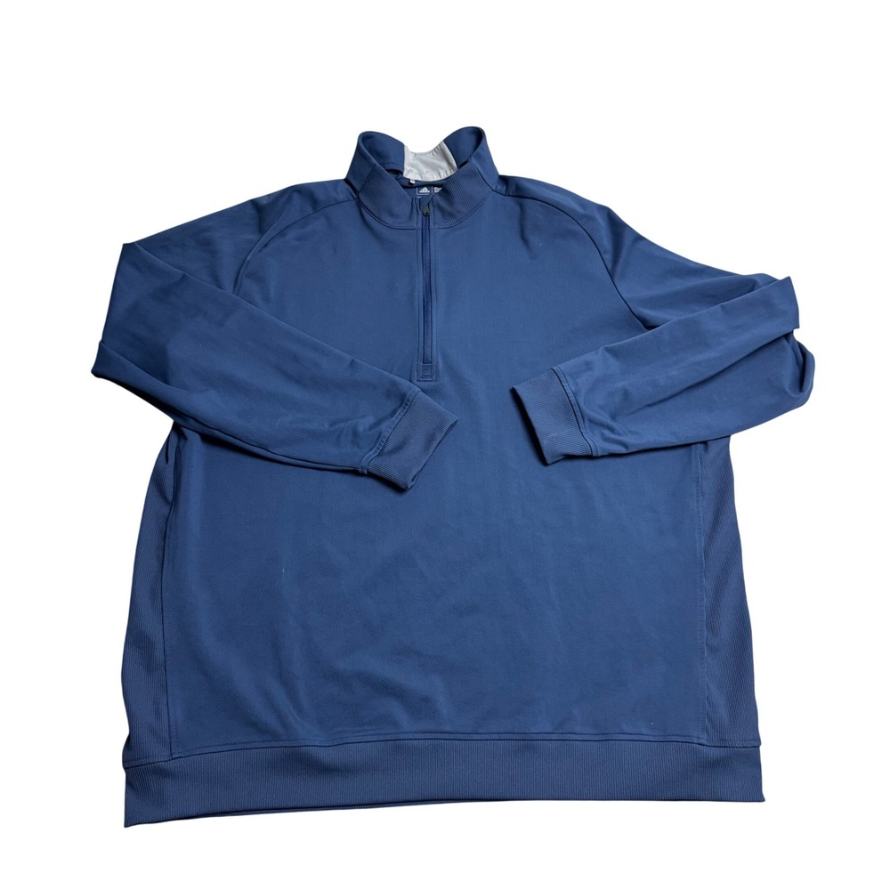 Adidas Golf Mens 2XL Blue 1/4‎ Zip Long Sleeve Pullover Sweatshirt